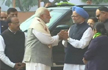 PM Narendra Modi Walks up to Former PM Manmohan Singh, Shakes Hands in Rajya Sabha